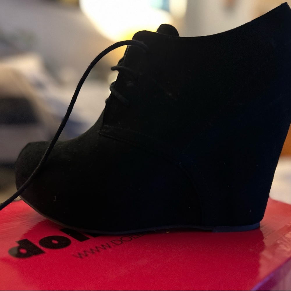 Black Women's Wedge Ankle Boots